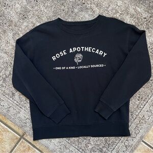 Custom Made Schitt’s Creek Rose Apothecary Black Crewneck Sweatshirt M